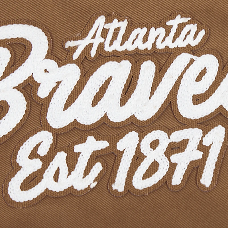 Men's Pro Standard Brown Atlanta Braves Paint The City Twill Full-Zip Jacket
