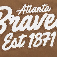 Men's Pro Standard Brown Atlanta Braves Paint The City Twill Full-Zip Jacket