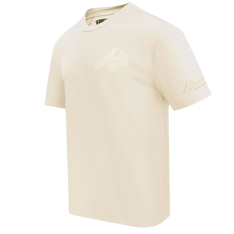 Men's Pro Standard Cream Atlanta Braves Neutral CJ Dropped Shoulders T-Shirt
