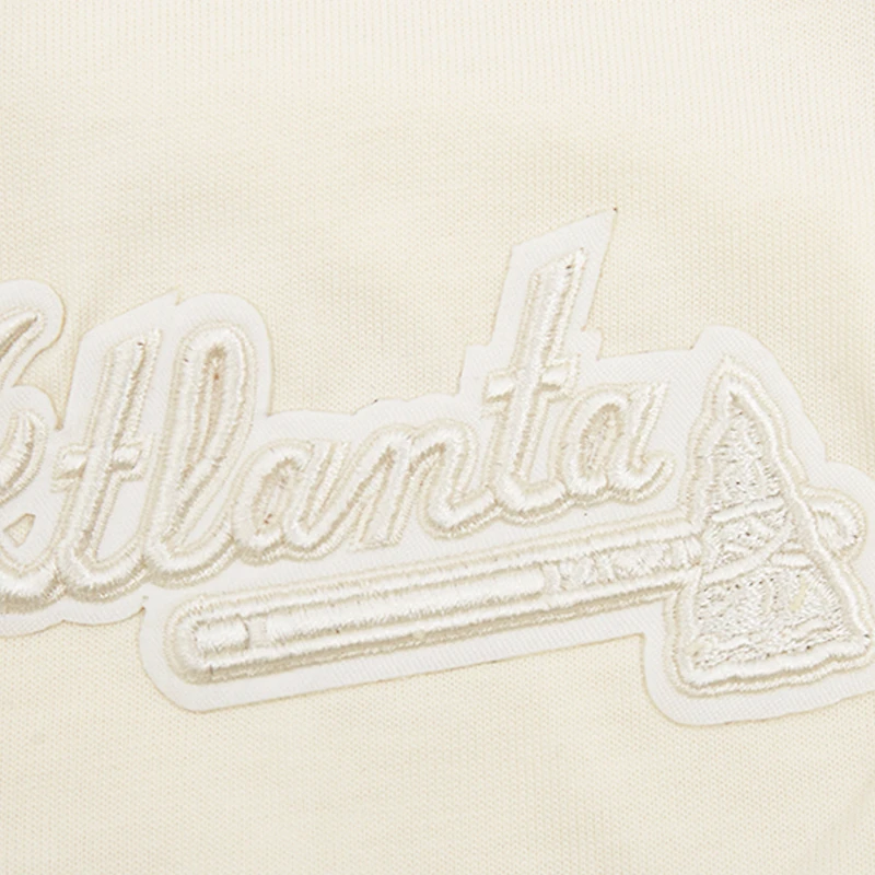 Men's Pro Standard Cream Atlanta Braves Neutral CJ Dropped Shoulders T-Shirt