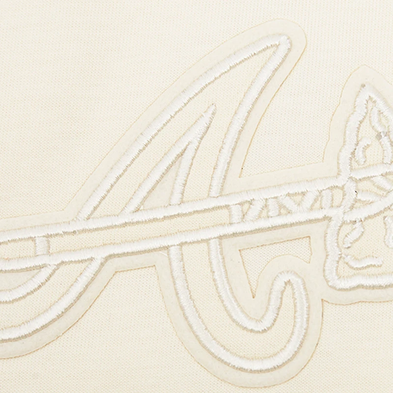 Men's Pro Standard Cream Atlanta Braves Neutral CJ Dropped Shoulders T-Shirt