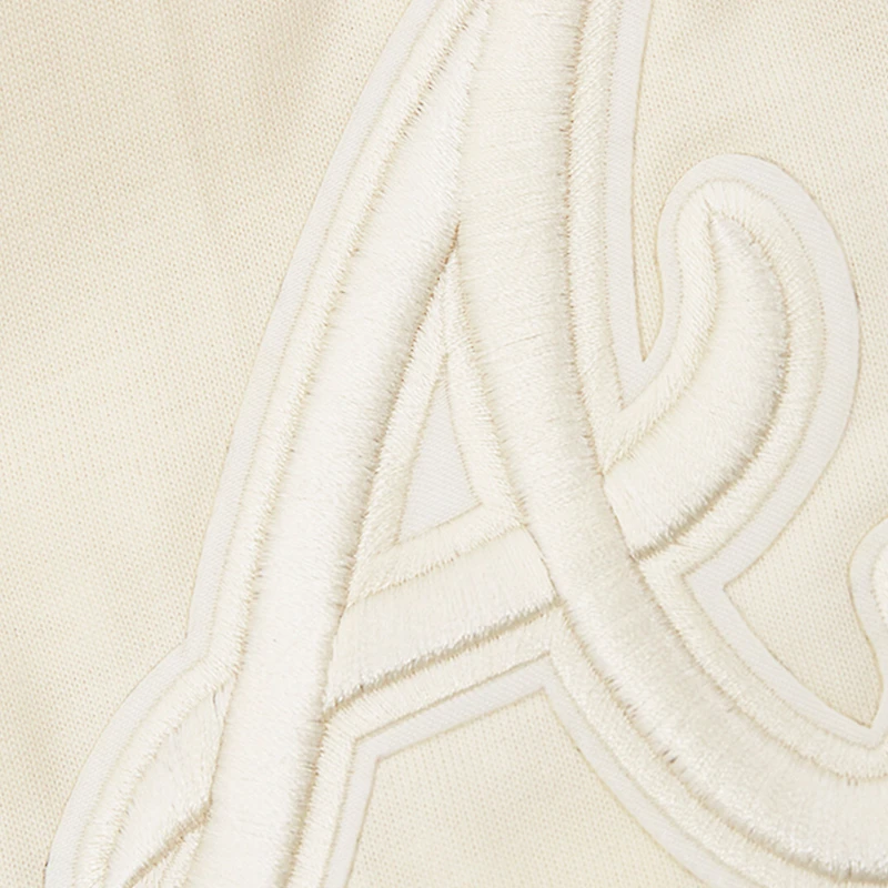 Men's Pro Standard Cream Atlanta Braves Neutral CJ Dropped Shoulders T-Shirt