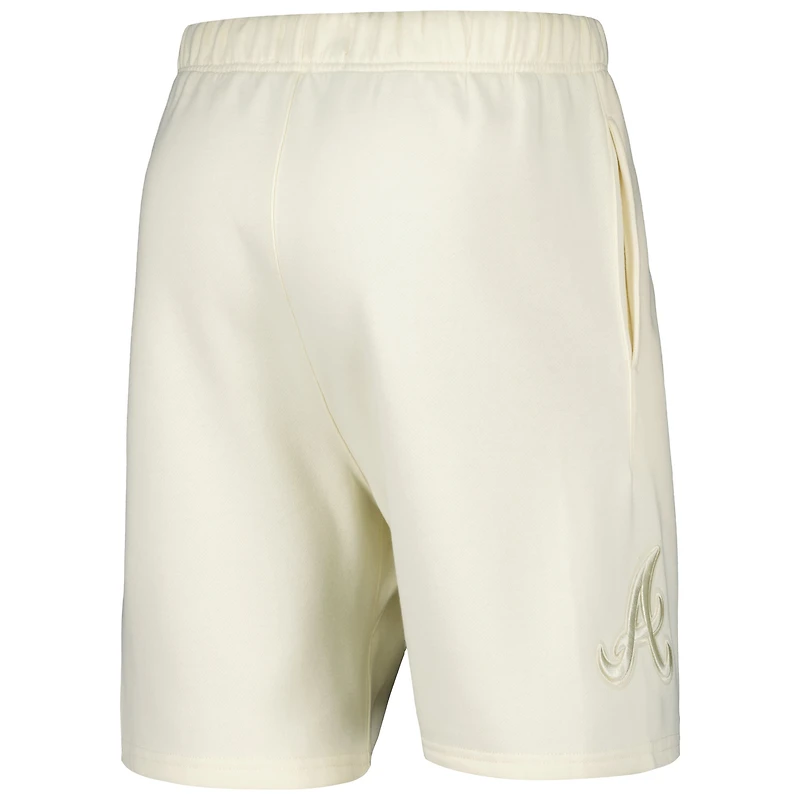 Men's Pro Standard Cream Atlanta Braves Neutral Fleece Shorts