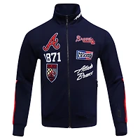 Veste de survêtement entièrement zippée Pro Standard Atlanta Braves Fast Lane pour hommes, bleu marine
