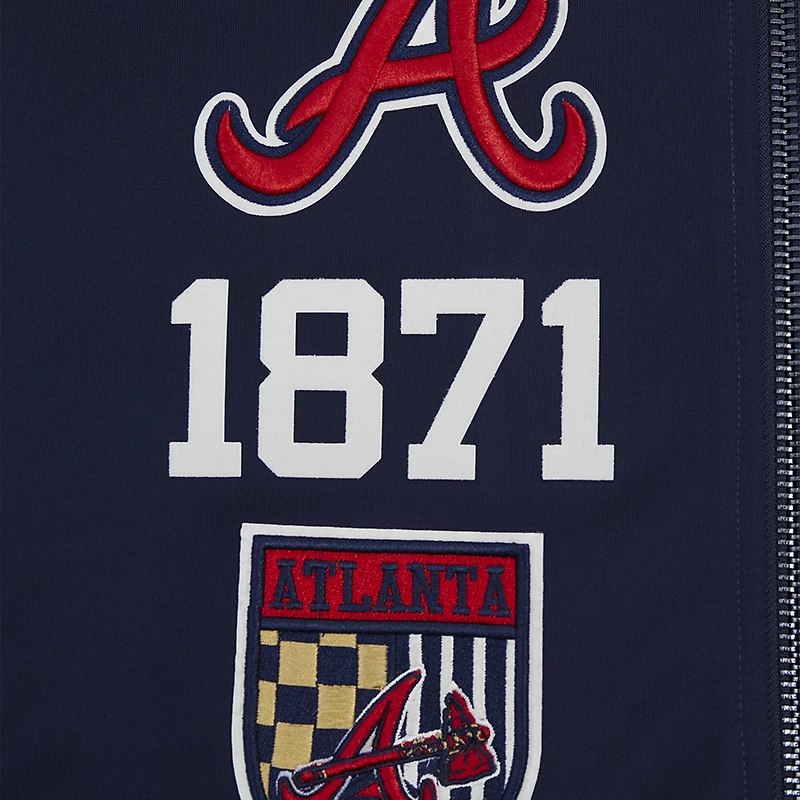 Veste de survêtement entièrement zippée Pro Standard Atlanta Braves Fast Lane pour hommes, bleu marine