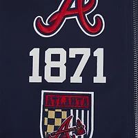 Veste de survêtement entièrement zippée Pro Standard Atlanta Braves Fast Lane pour hommes, bleu marine