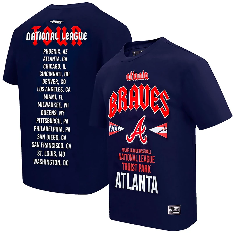 T-shirt surdimensionné City Tour Pro Standard pour hommes, bleu marine, Atlanta Braves
