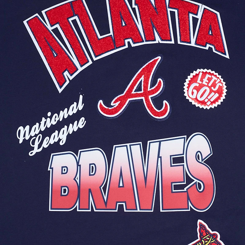 T-shirt à épaules tombantes Turn It Up Pro Standard bleu marine pour homme des Atlanta Braves