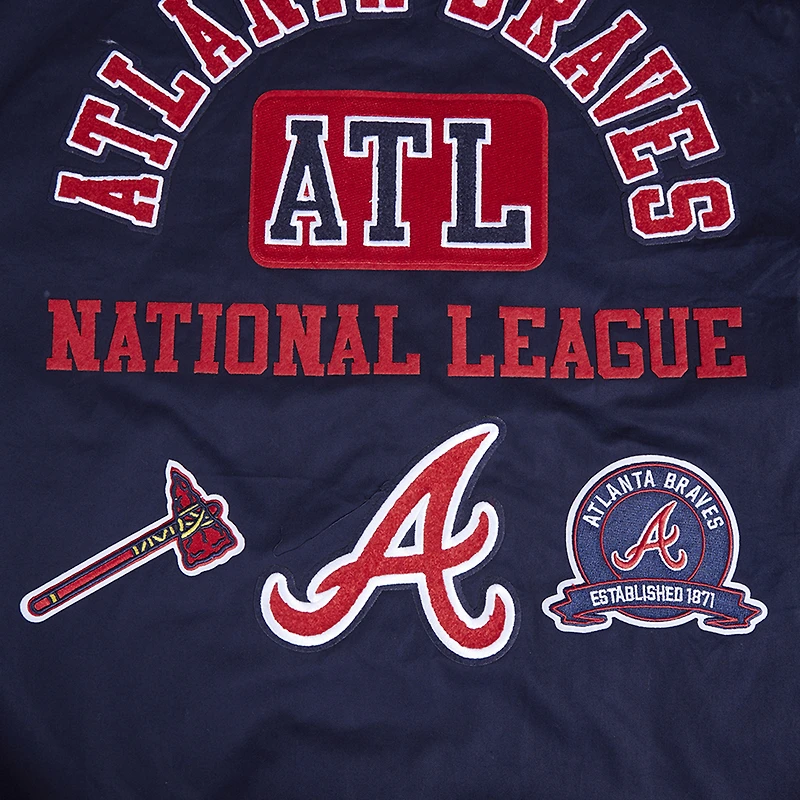 Men's Pro Standard Navy Atlanta Braves Twill Full-Zip Jacket