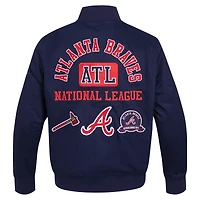 Men's Pro Standard Navy Atlanta Braves Twill Full-Zip Jacket