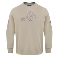 Men's Pro Standard Pewter Atlanta Braves Neutral Drop Shoulder Pullover Sweatshirt