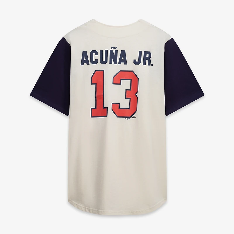 Men's Profile Cream/Navy Atlanta Braves Big & Tall Two-Color Fashion Jersey