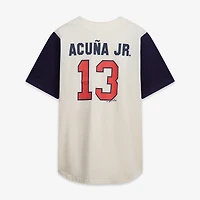 Men's Profile Cream/Navy Atlanta Braves Big & Tall Two-Color Fashion Jersey
