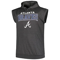 Sweat à capuche sans manches pour hommes Profile Heather Charcoal Atlanta Braves Big & Tall Muscle
