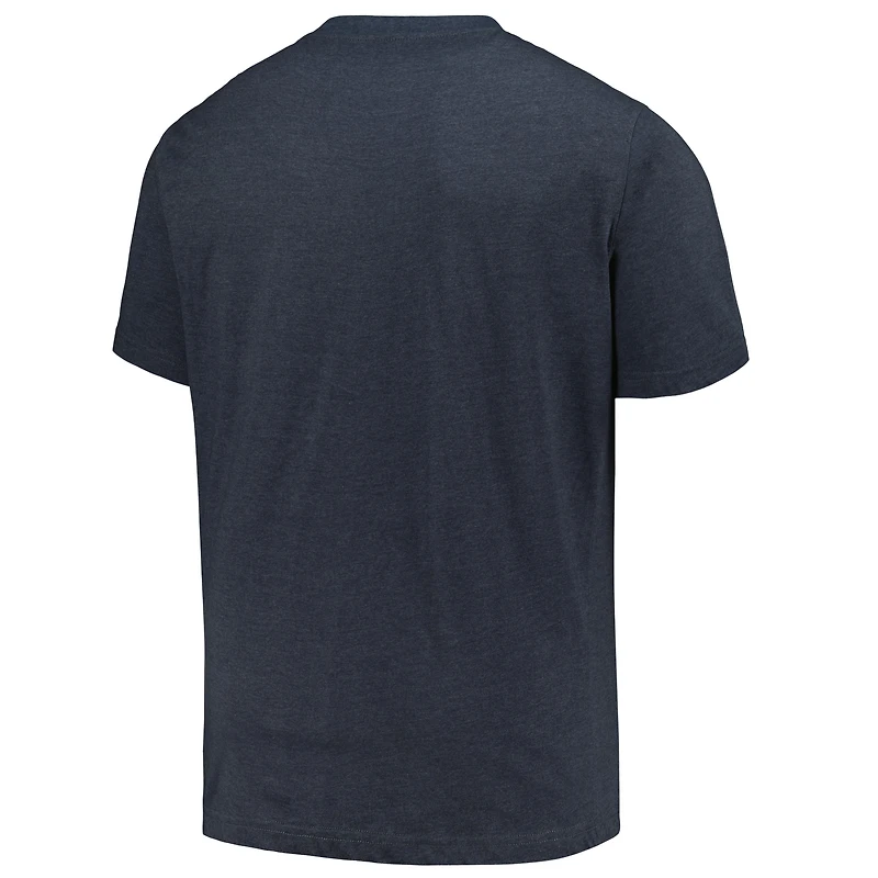 Men's Profile Heather Navy Atlanta Braves Big & Tall Weathered Logo T-Shirt
