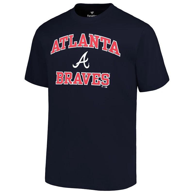 T-shirt pour hommes, bleu marine, Atlanta Braves, Big & Tall, Heart Soul