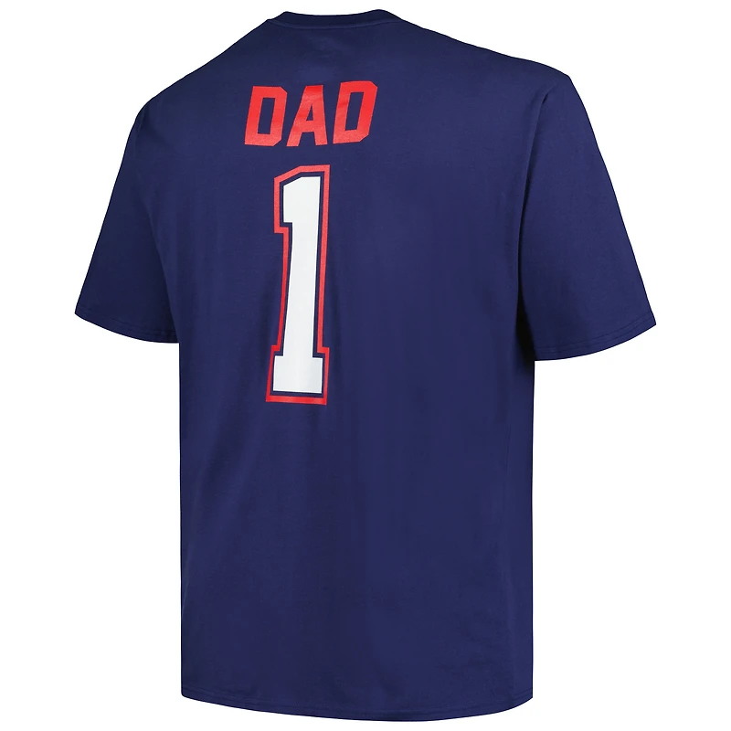 Men's Profile Navy Atlanta Braves Big & Tall #1 Dad T-Shirt
