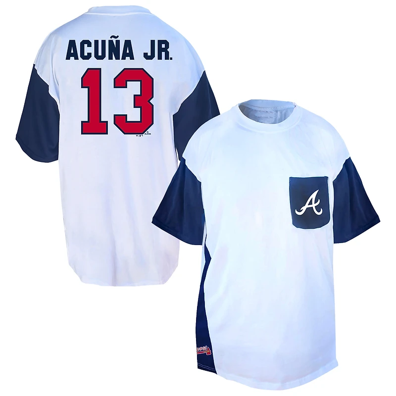 Men's Profile Ronald Acuña Jr. White/Navy Atlanta Braves Big & Tall Player Name Number T-Shirt