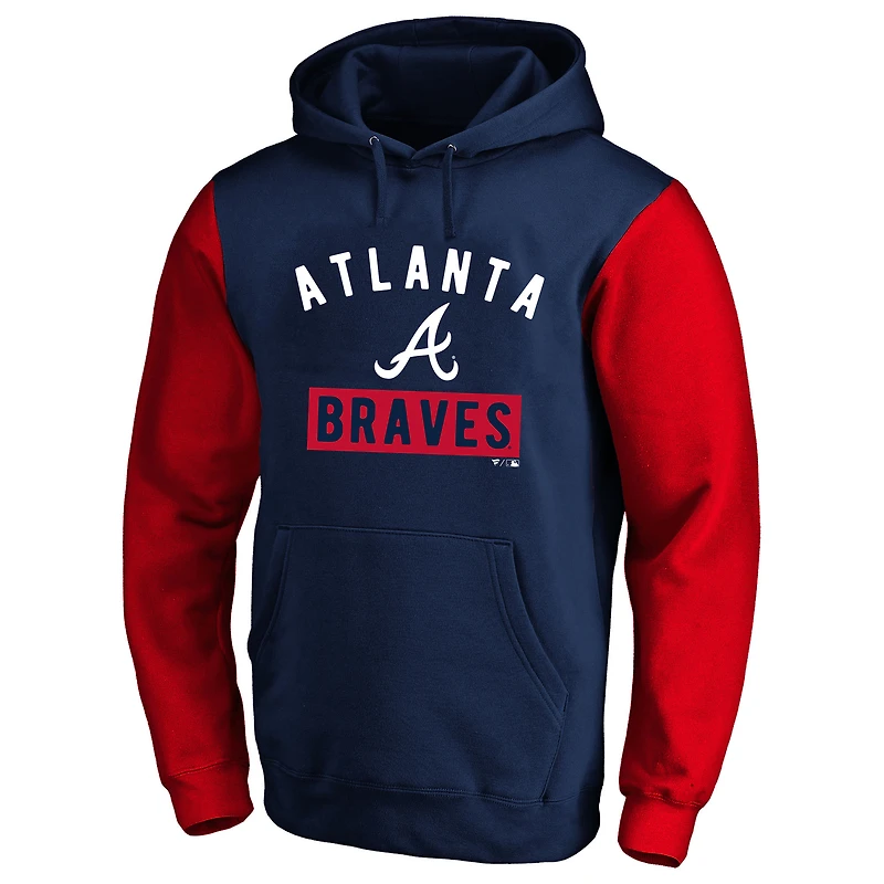 Men's Profile Ronald Acuna Jr. Navy Atlanta Braves Big & Tall Name Number Fleece Pullover Hoodie