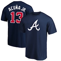 Profil pour homme Ronald Acuna Navy Atlanta Braves Big & Tall Nom et numéro T-shirt