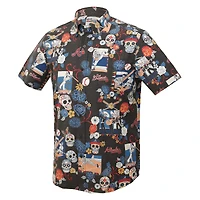 Men's Reyn Spooner Black Atlanta Braves Día De Los Muertos Tri-Blend Button-Down Shirt