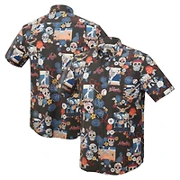 Men's Reyn Spooner Black Atlanta Braves Día De Los Muertos Tri-Blend Button-Down Shirt