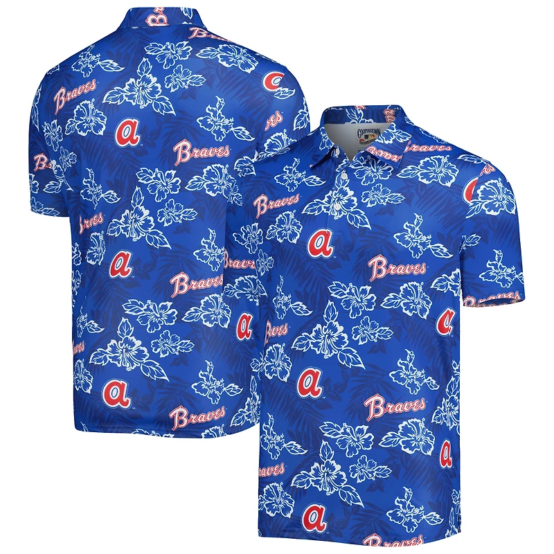 Polo à imprimé Puamana bleu marine Reyn Spooner Atlanta Braves Cooperstown Collection pour homme