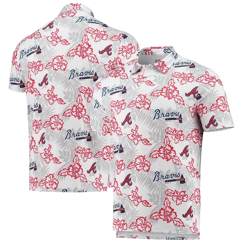 Men's Reyn Spooner White Atlanta Braves Performance Polo