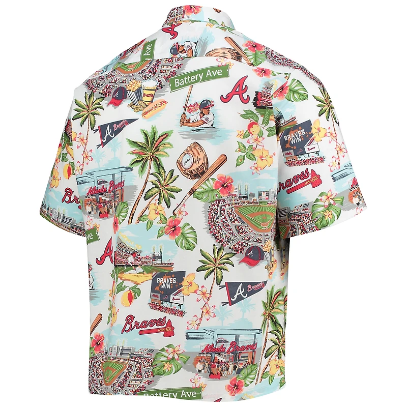 Men's Reyn Spooner White Atlanta Braves Scenic Button-Up Shirt