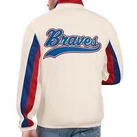 Veste de survêtement entièrement zippée Starter Cream Atlanta Braves Rebound Cooperstown Collection pour hommes