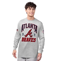 Men's Starter  Heather Gray/Navy Atlanta Braves Two-Pack Long Sleeve & Short T-Shirt Set