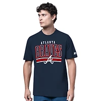 Men's Starter  Heather Gray/Navy Atlanta Braves Two-Pack Long Sleeve & Short T-Shirt Set