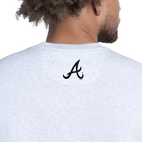Men's Starter  Heather Gray Atlanta Braves Face of Ice Blue French Terry Sweatshirt