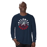 T-shirt à manches longues bleu marine pour homme, motif mi-temps des Braves d'Atlanta