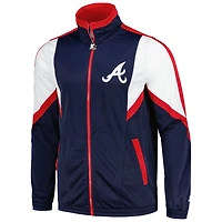 Men's Starter Navy Atlanta Braves Lead Runner Full-Zip Jacket