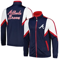 Men's Starter Navy Atlanta Braves Lead Runner Full-Zip Jacket