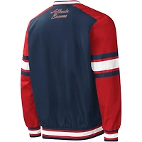 Coupe-vent à encolure en V pour homme Starter Navy Atlanta Braves Yardline