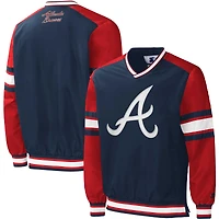 Coupe-vent à encolure en V pour homme Starter Navy Atlanta Braves Yardline