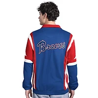 Veste de survêtement entièrement zippée en tricot Contender Atlanta Braves pour homme, bleu royal/rouge