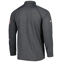 Haut à quart de zip raglan pour hommes Stitches Heather Grey Atlanta Braves Wordmark
