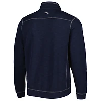 Sweat-shirt Tommy Bahama bleu Atlanta Braves Tobago Bay à col zippé pour homme