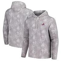 Men's Tommy Bahama Gray Atlanta Braves Palm Frenzy Hoodie Long Sleeve T-Shirt