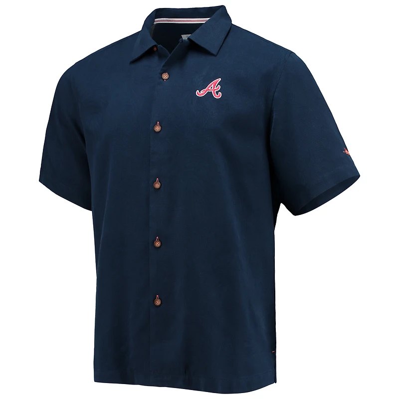 Men's Tommy Bahama Navy Atlanta Braves Baseball Bay Button-Up Shirt