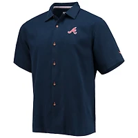Men's Tommy Bahama Navy Atlanta Braves Baseball Bay Button-Up Shirt