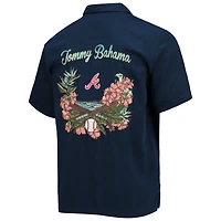 Men's Tommy Bahama Navy Atlanta Braves Baseball Bay Button-Up Shirt