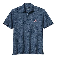 Polo Tommy Bahama IslandZone bleu marine pour homme, motif hibiscus sauvage des Braves d'Atlanta