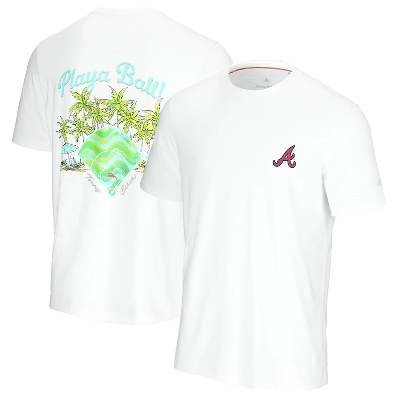 Men's Tommy Bahama  White Atlanta Braves Playa Ball T-Shirt