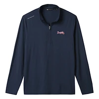 Men's TravisMathew  Heather Navy Atlanta Braves Bullpen Quarter-Zip Pullover