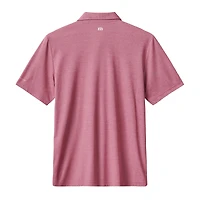Men's TravisMathew Heather Red Atlanta Braves Playoff Pitch Tri-Blend Polo