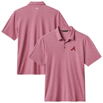 Polo tri-blend TravisMathew rouge chiné pour homme des Braves d'Atlanta Playoff Pitch